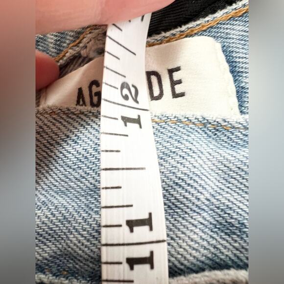 Agolde Criss Cross Blue Wash High Rise Distressed Straight Leg Jeans 26 spring - Picture 11 of 11